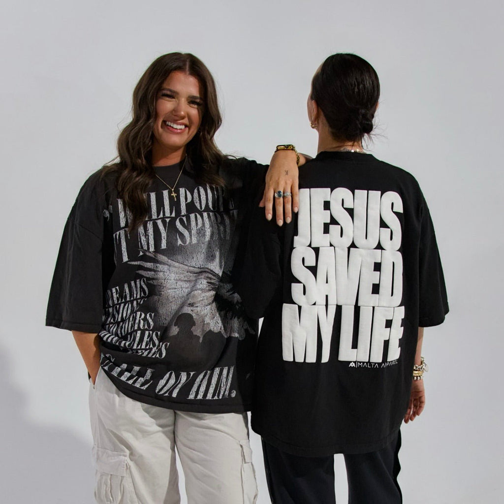 [PRE-ORDER - SHIPS MAY 29TH] Jesus Saved My Life PUFF PRINT - Black