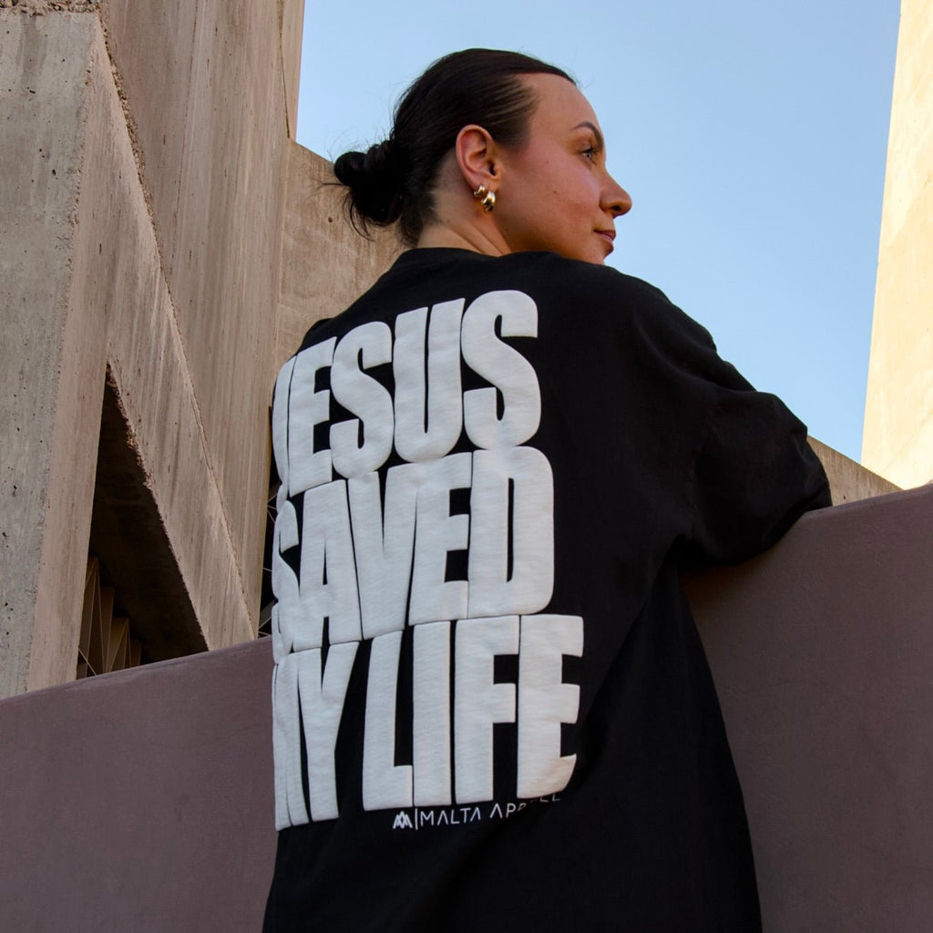[PRE-ORDER - SHIPS MAY 29TH] Jesus Saved My Life PUFF PRINT - Black