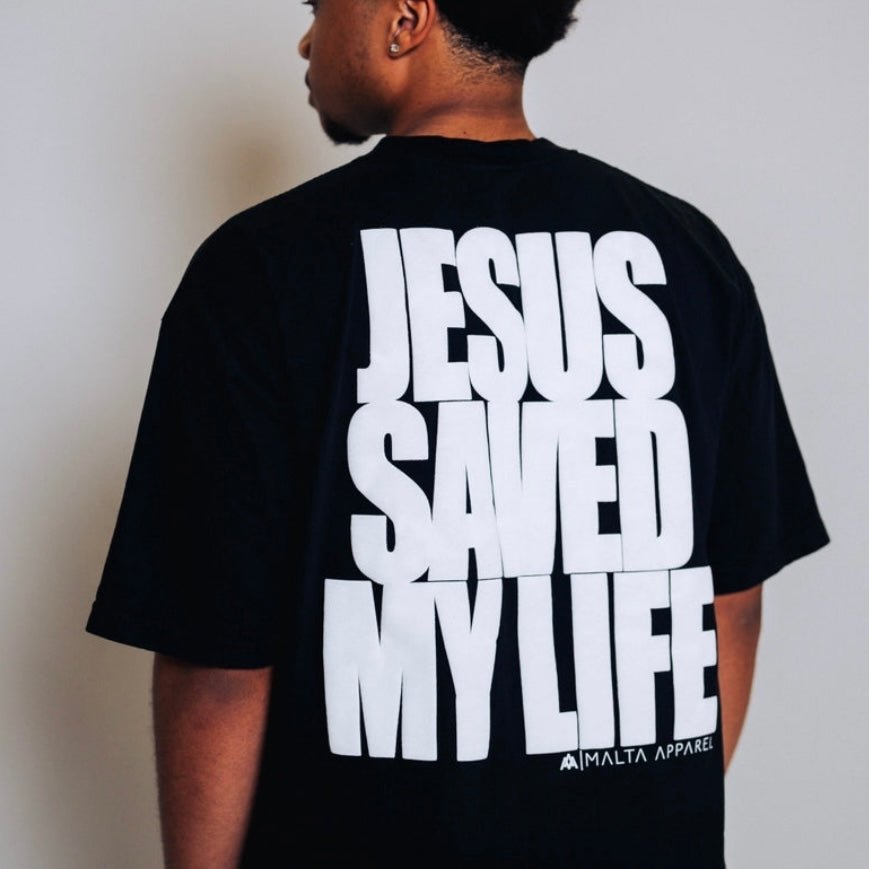 [PRE-ORDER - SHIPS MAY 29TH] Jesus Saved My Life PUFF PRINT - Black